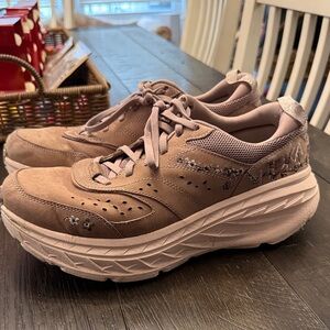 HOKA Bondi L Embroidered Sneakers Shoes in Vibrant Bloom size 10